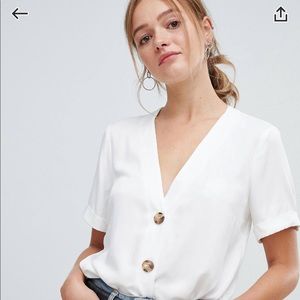 ASOS design boxy top with contrast buttons